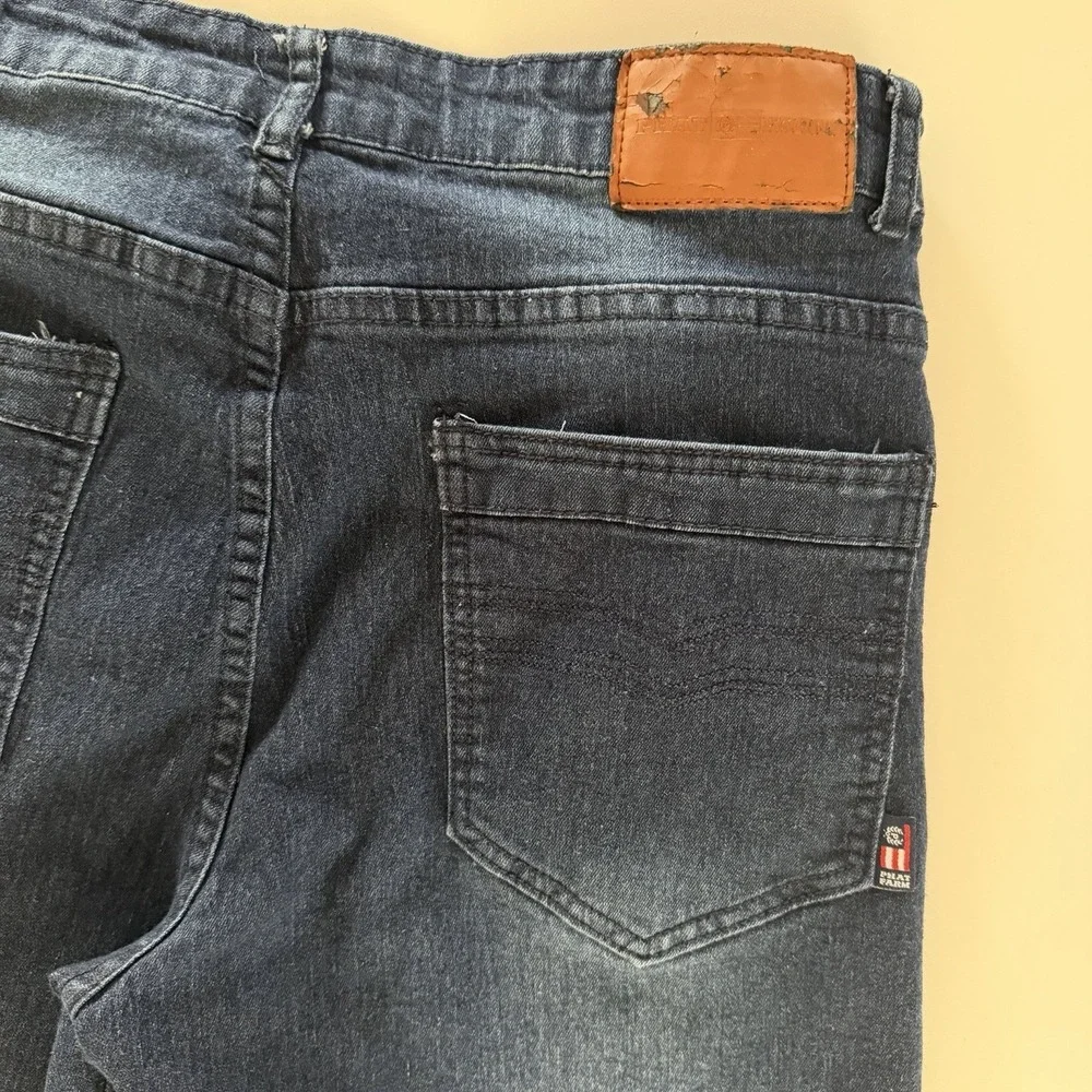 Phat Farm Vintage Y2K Denim Shorts Mens 30 Baggy Long Bermuda Dark Wash